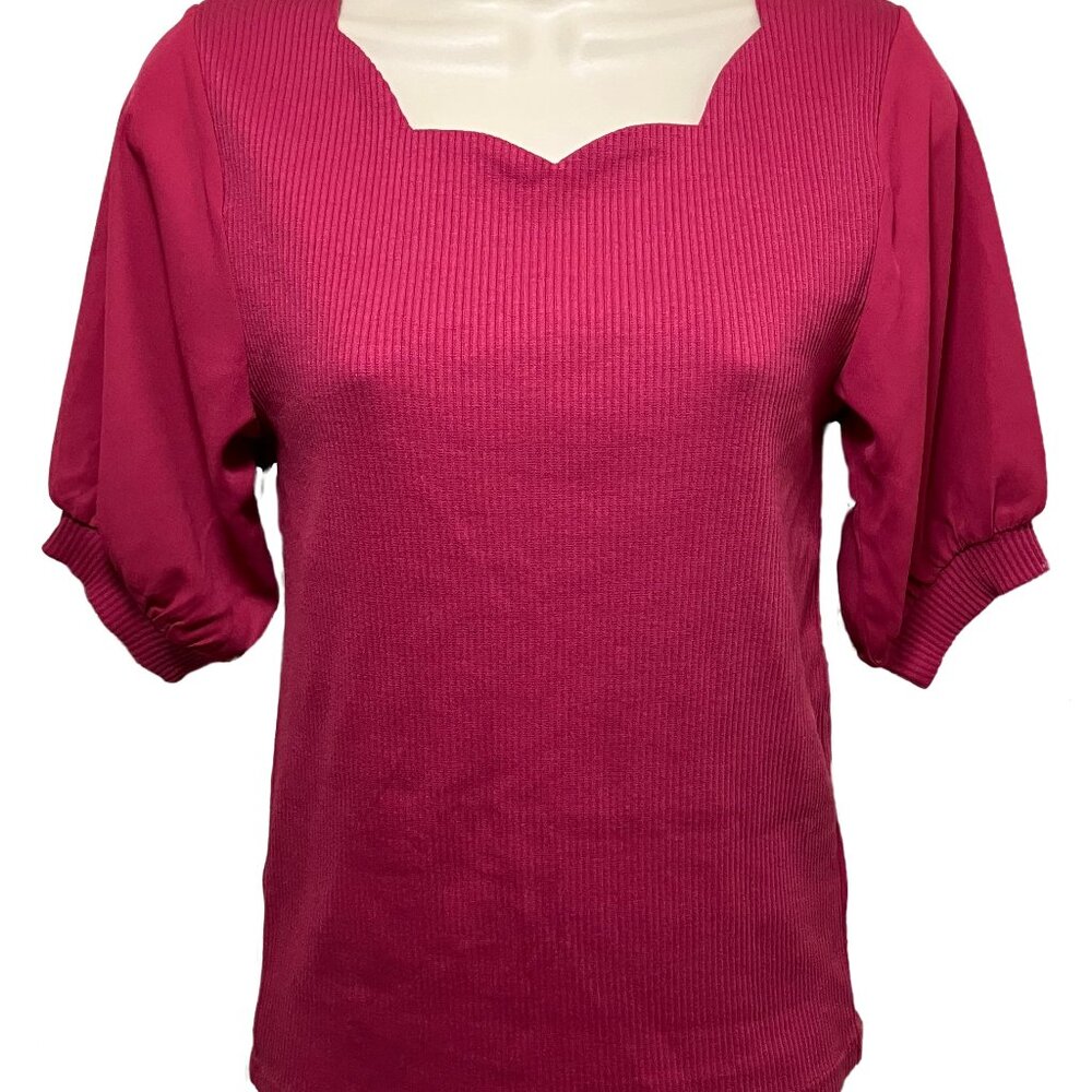 NWT Rag Out Scalloped Neck Blouse Size: Medium